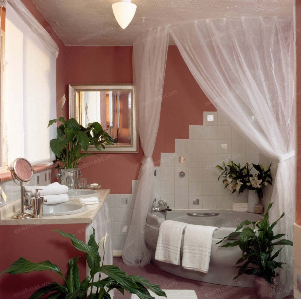 không gian trang trí bồn tắm góc