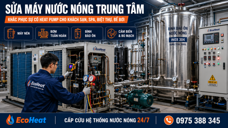 Sửa Heat Pump bể bơi Jiko Vinhomes Riverside