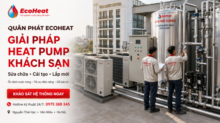 Giải pháp Heat Pump khách sạn tại Hà Nội – sửa chữa, cải tạo và lắp mới hệ thống nước nóng